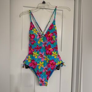 Floral women’s one piece Swimsuit size medium